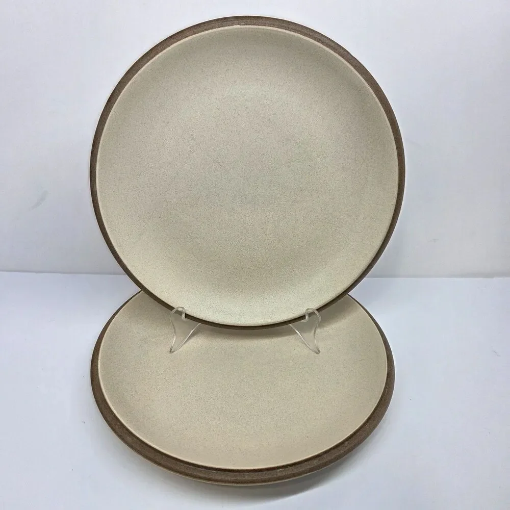 Crown Ceramics For Cracker Barrel DUNE Set Of 2 Beige 10 1/2